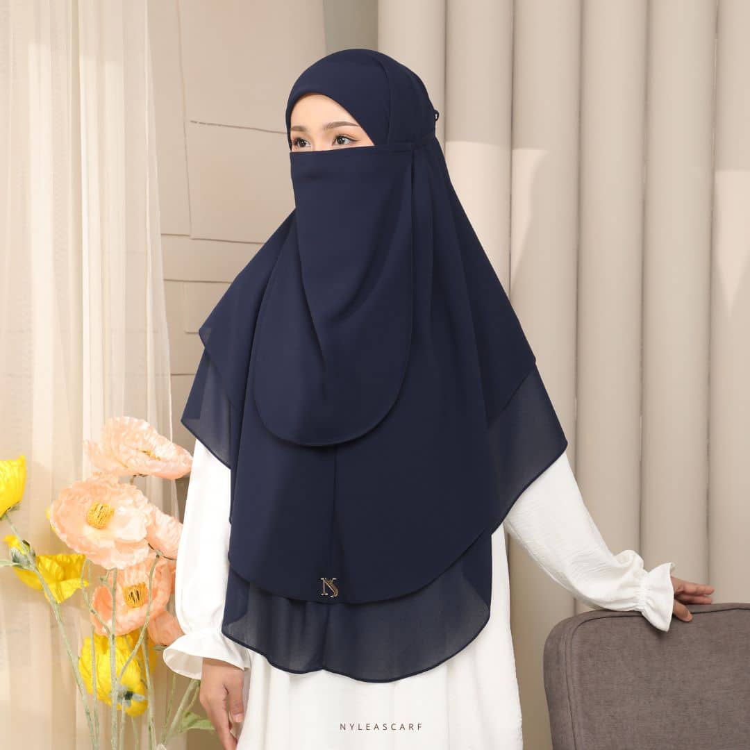 Raudhah Khimar In Deep Blue Nyleascarf